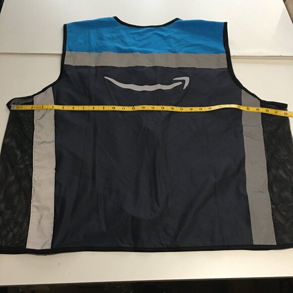 Amazon Blue Employee Uniform High Visibility Vest Sleeveless Zip Up Size 2XL/3XL - Picture 6 of 7